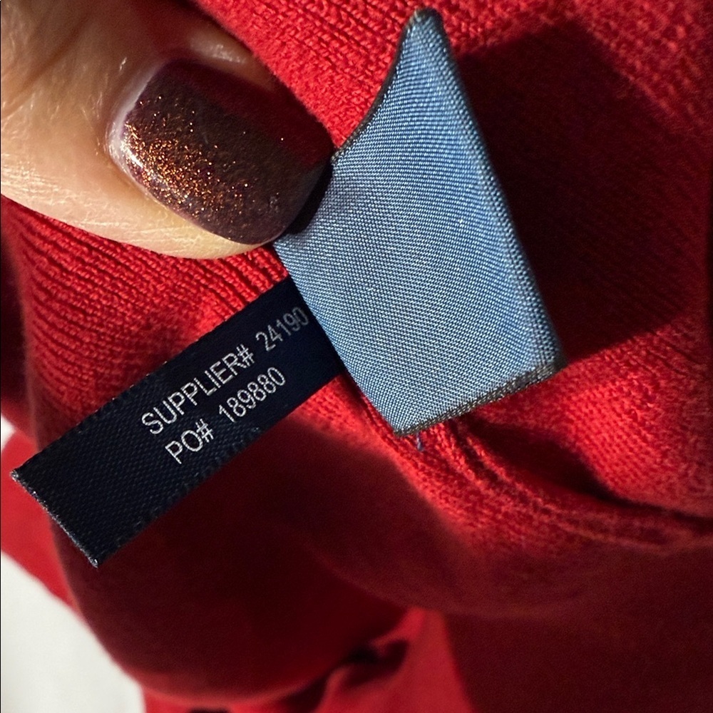 POLO by Ralph Lauren Red Pima Cotton Sweater Vest V-Neck Knit Pullover - Large - Picture 8 of 8
